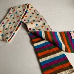 Nardi & Tagliaferri Multi-Colored Reversible Wool Italian Scarf 76" x 6"